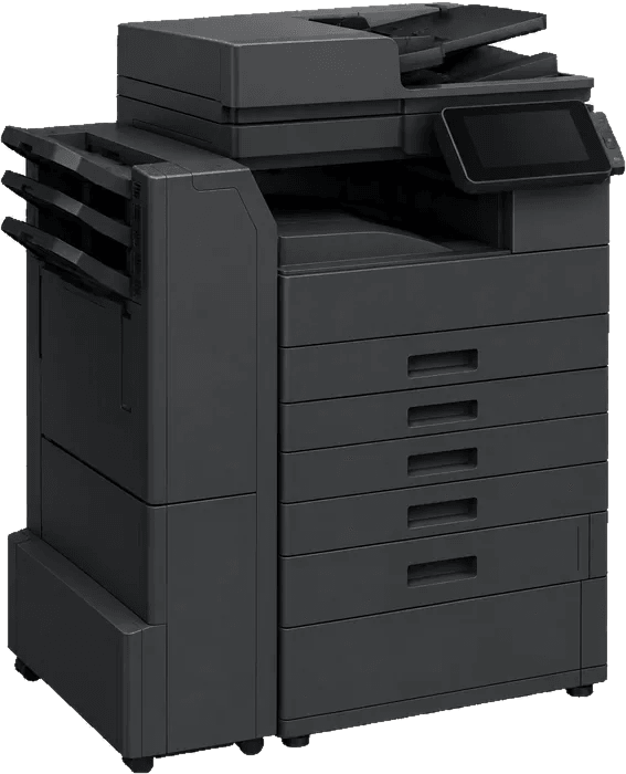Illustrative example of an A3 high-volume multifunction printer with finisher